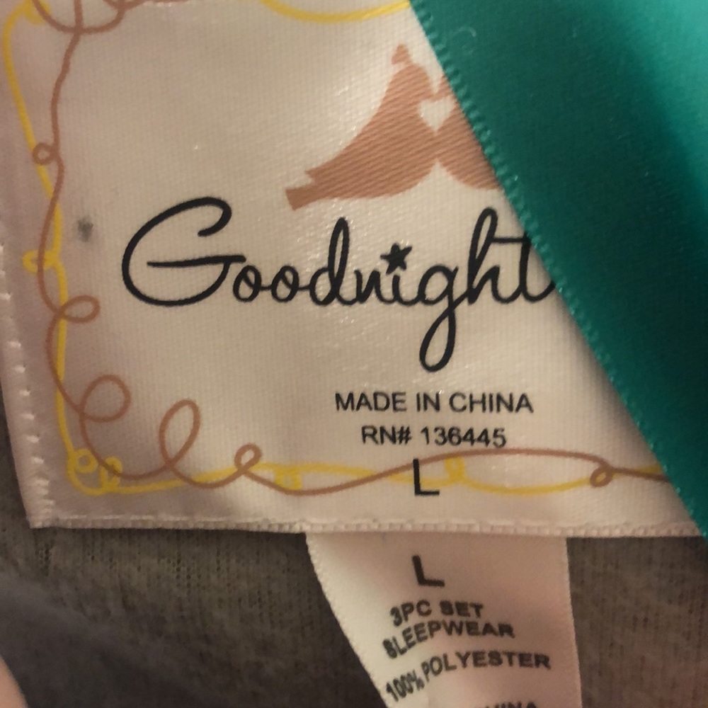 Good night 3 piece pj set- large size - Picture 6 of 7
